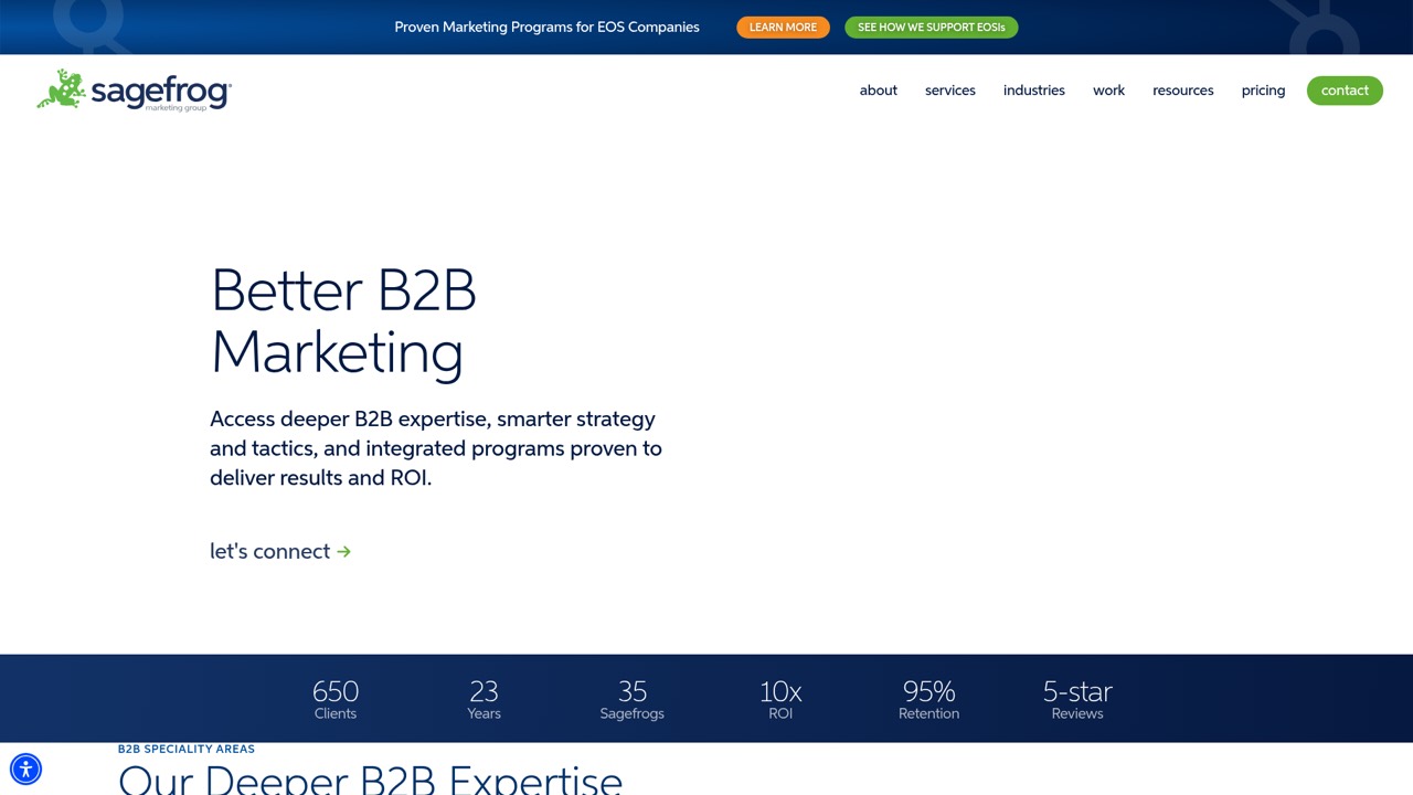 Sagefrog Marketing Group homepage