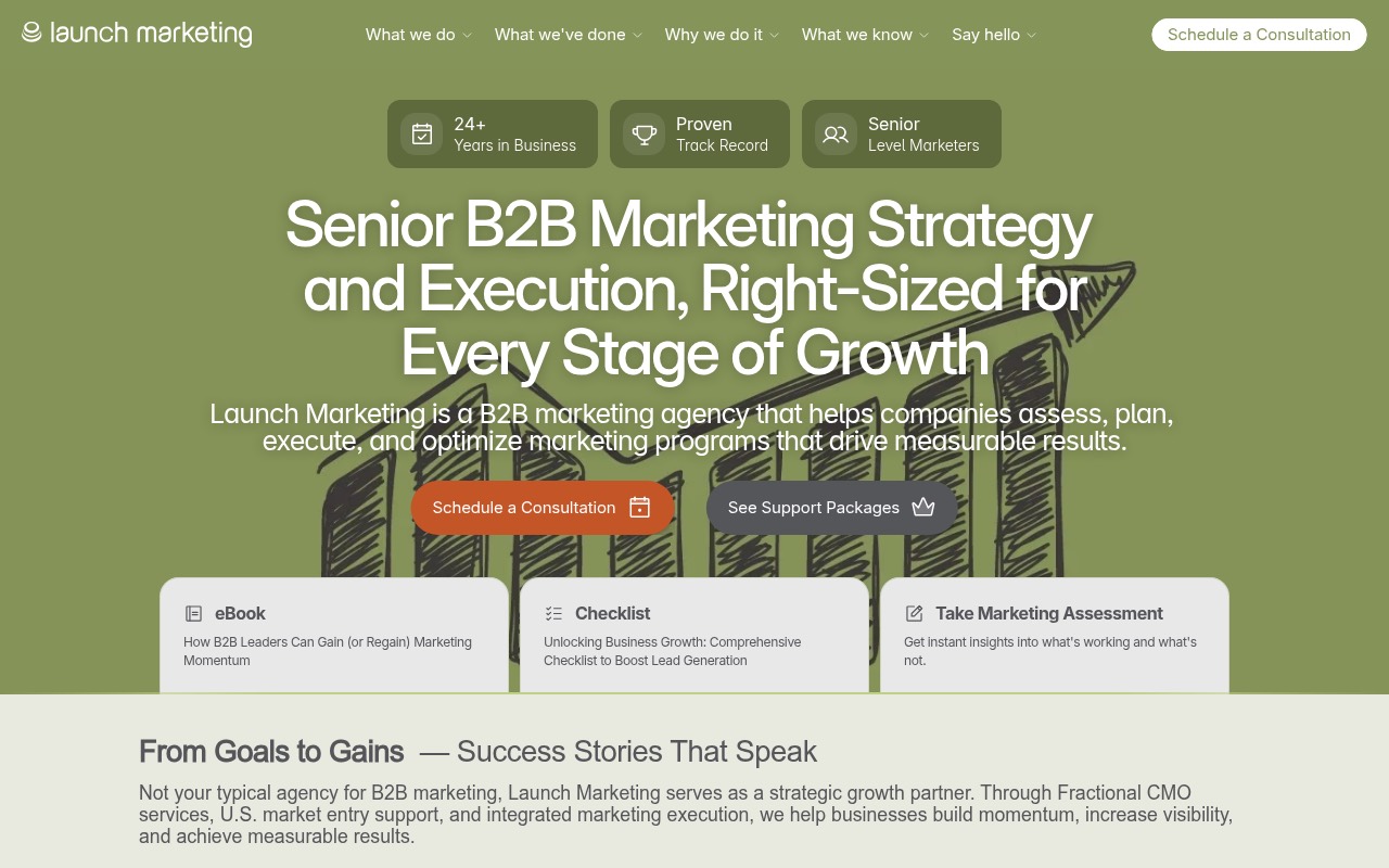 Launch Marketing homepage