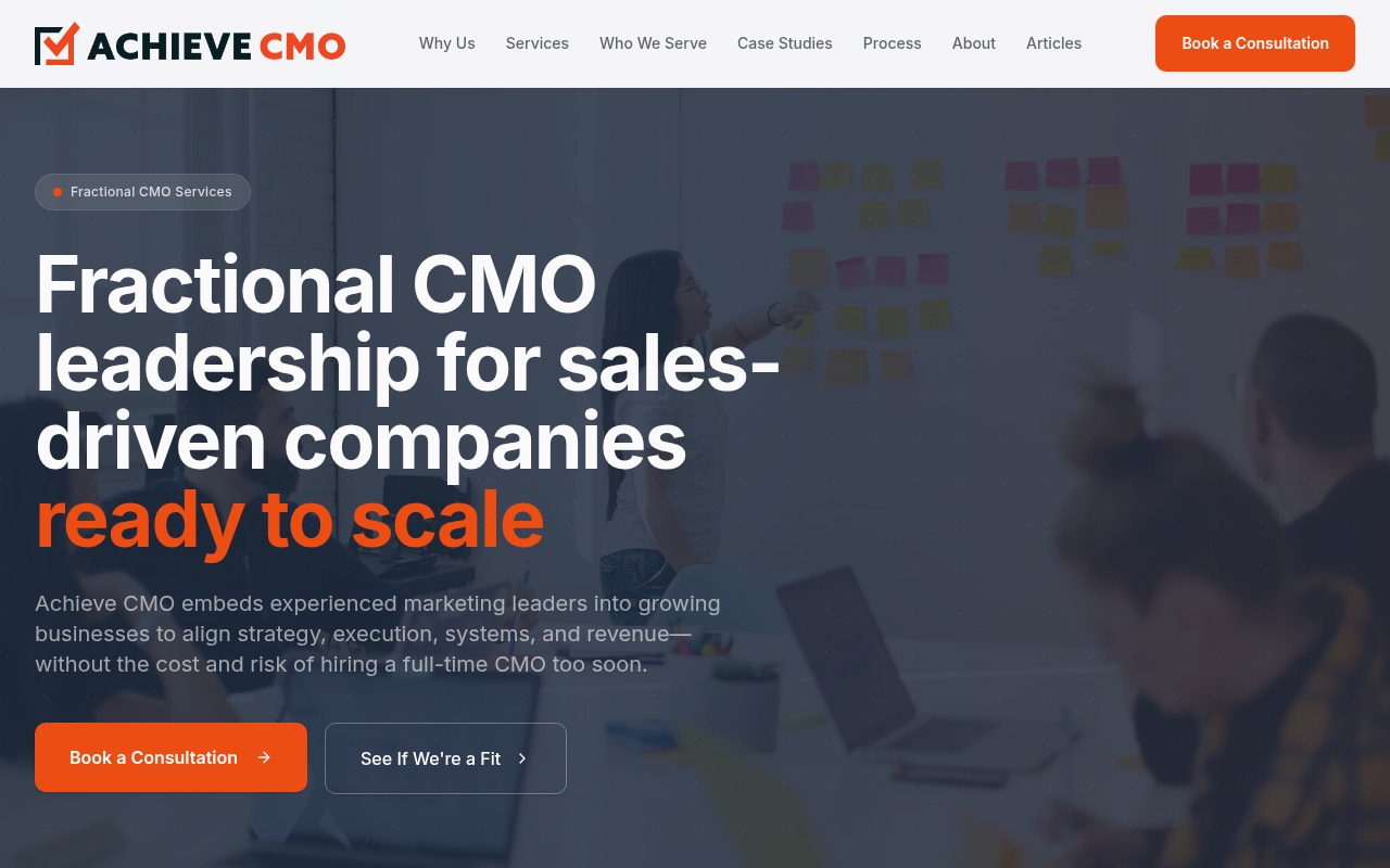 Achieve CMO homepage