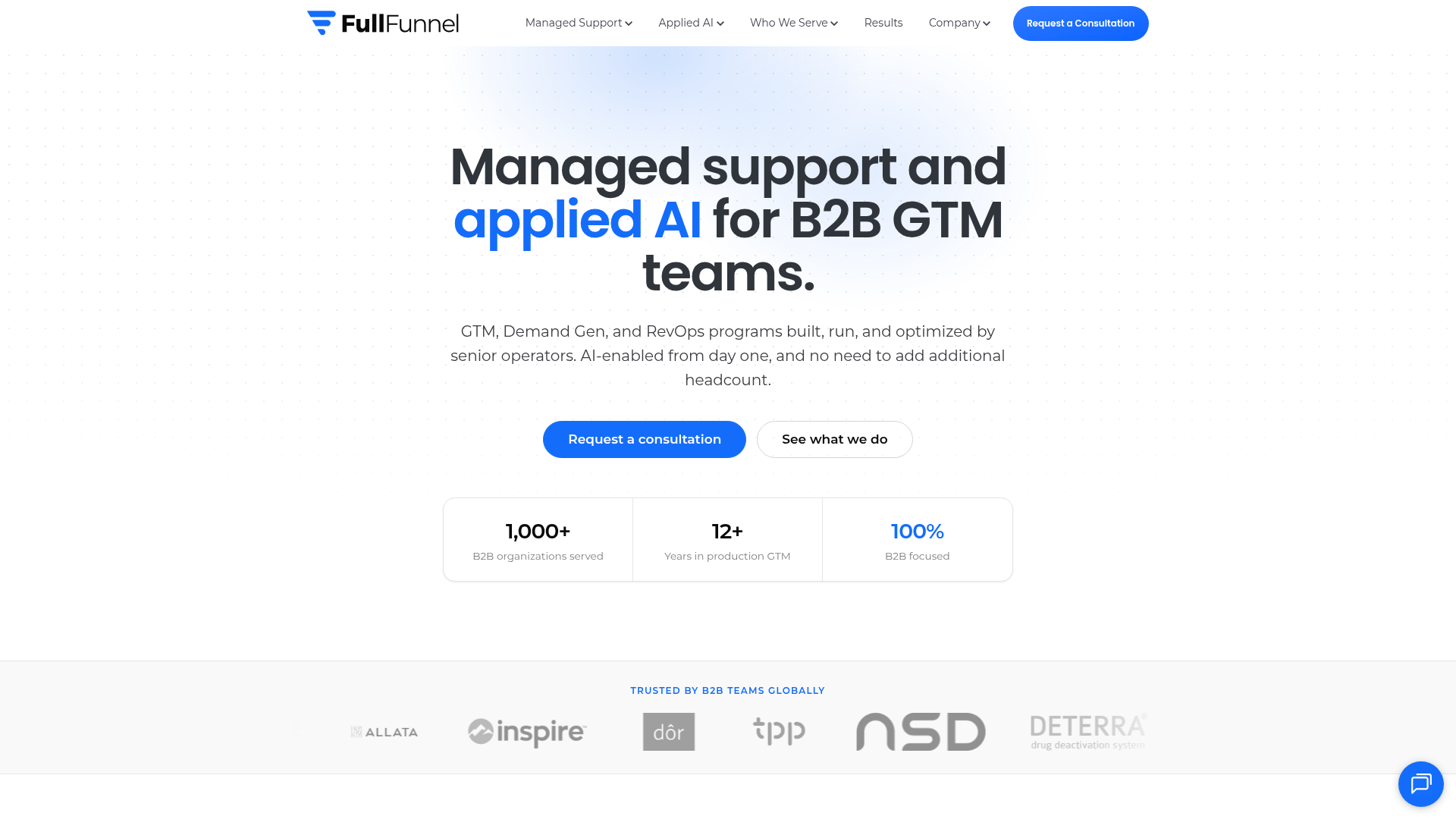 FullFunnel homepage