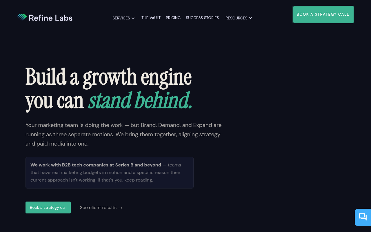 Refine Labs homepage