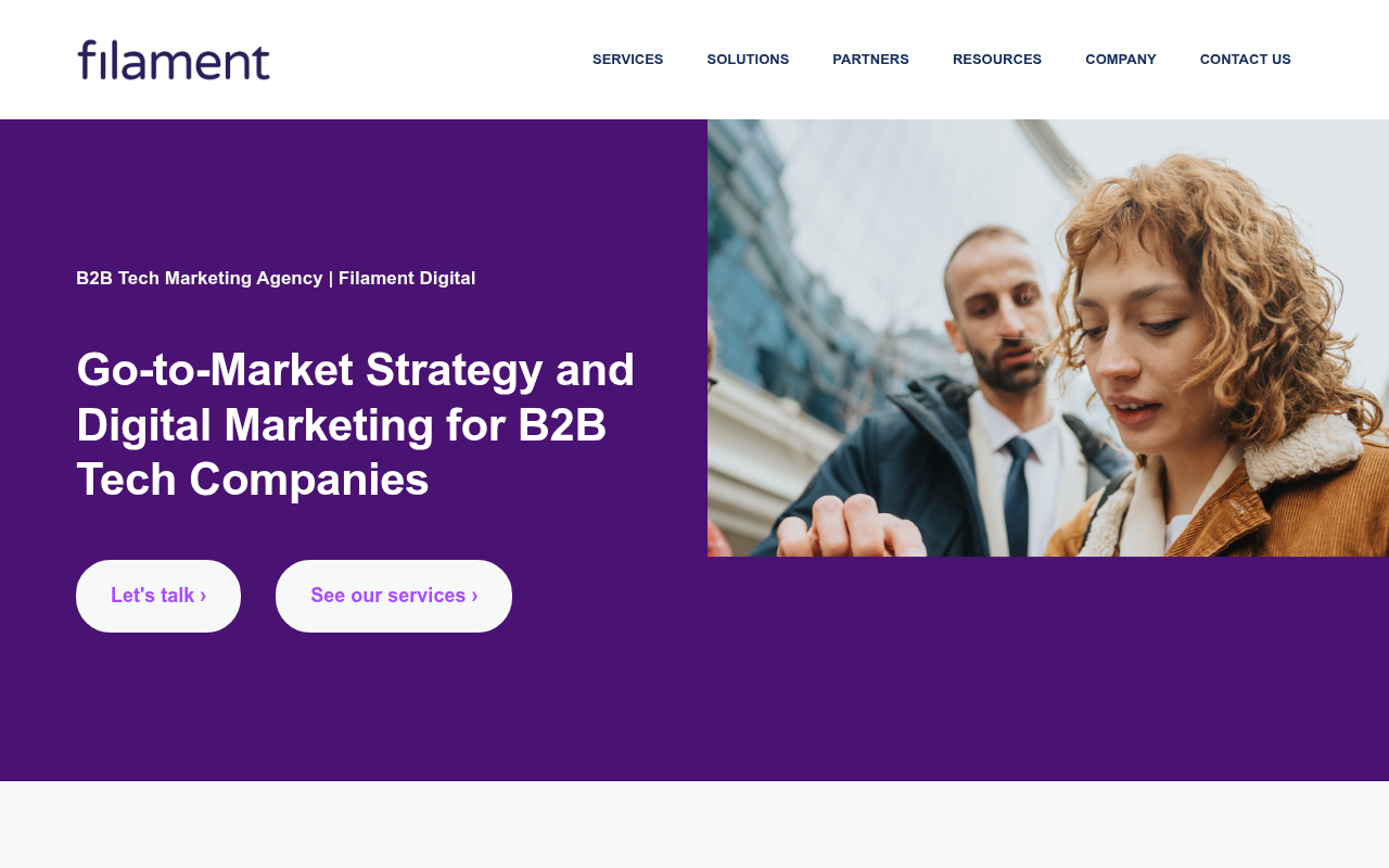 Filament homepage