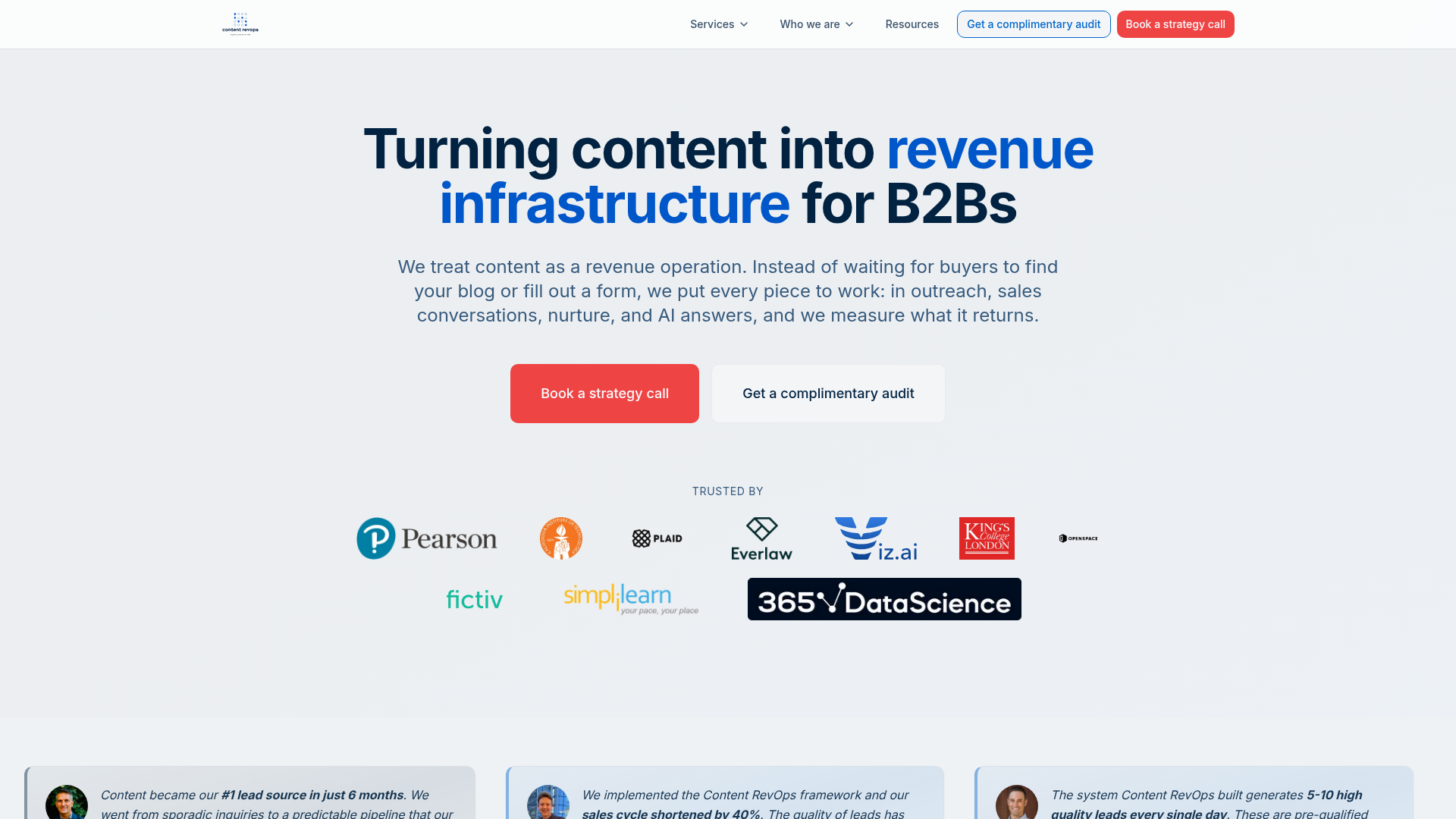 Content RevOps homepage