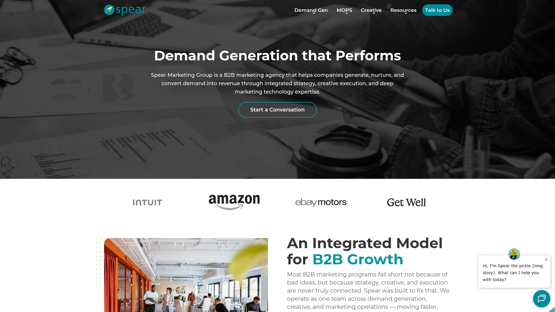 Spear Marketing Group homepage