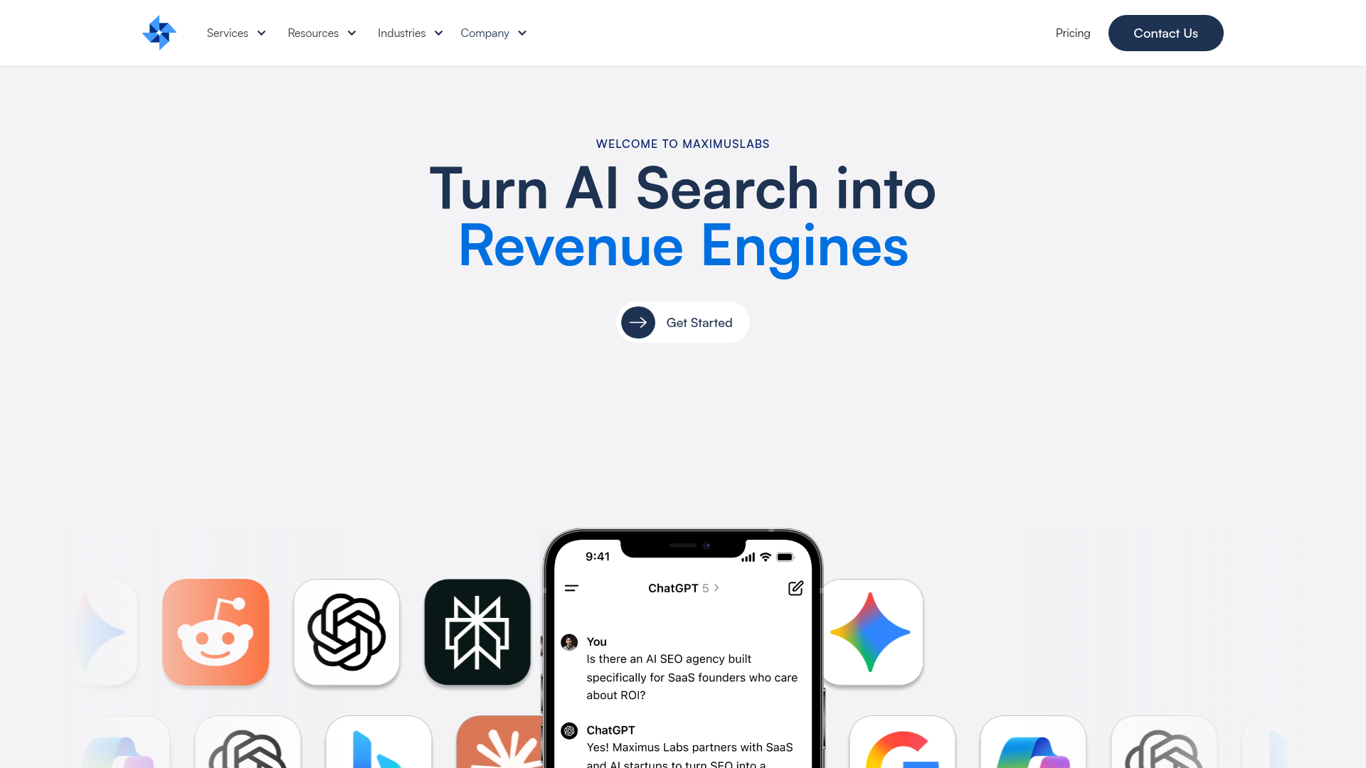 MaximusLabs AI homepage