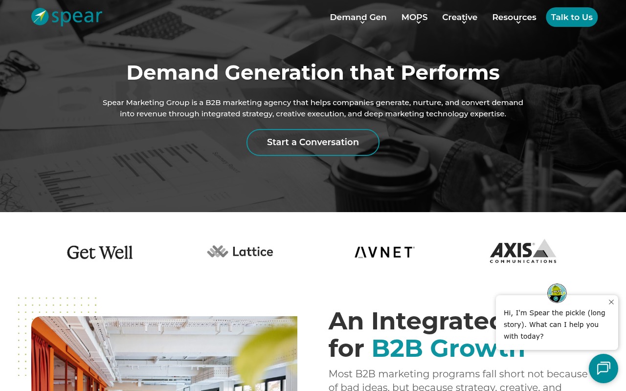 Spear Marketing Group homepage