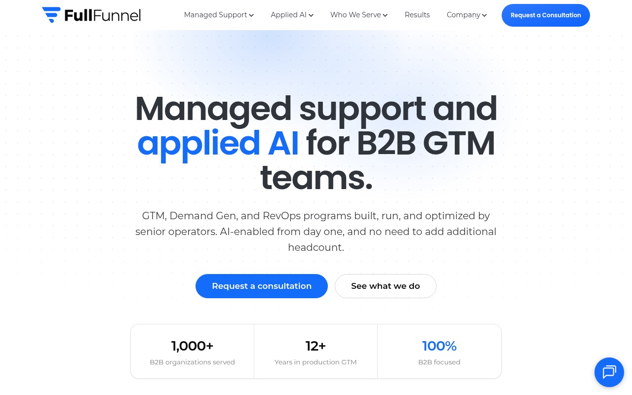 FullFunnel homepage