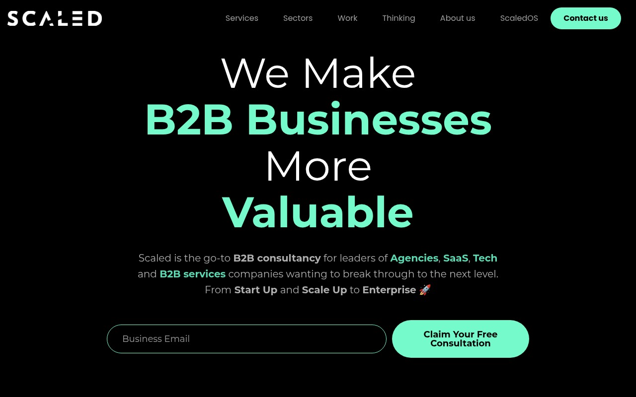 Scaled Consulting homepage