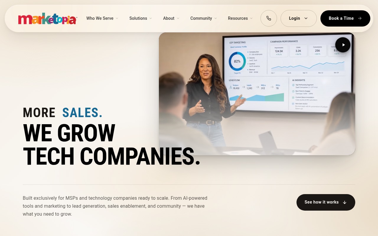 Marketopia homepage