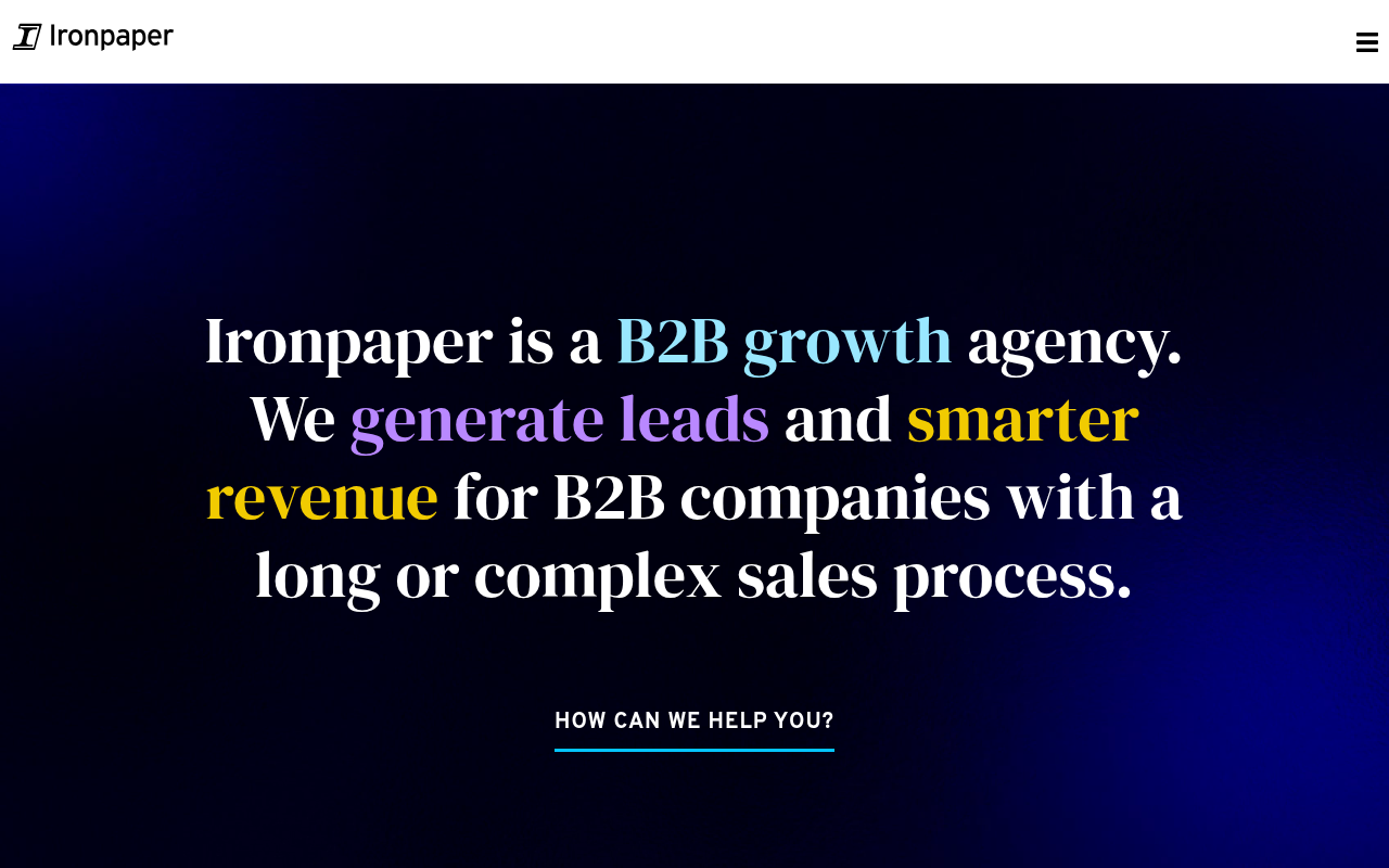 Ironpaper homepage