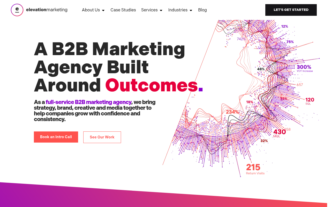 Elevation Marketing homepage
