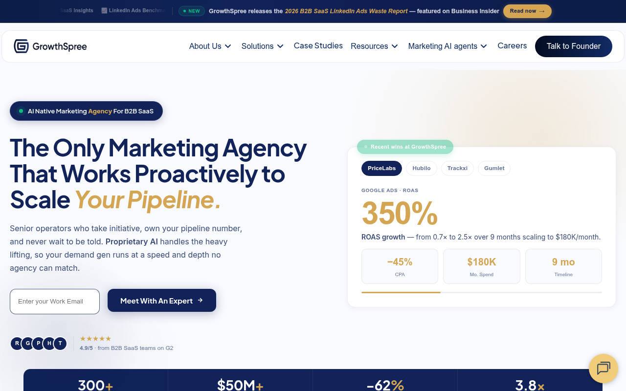 GrowthSpree homepage