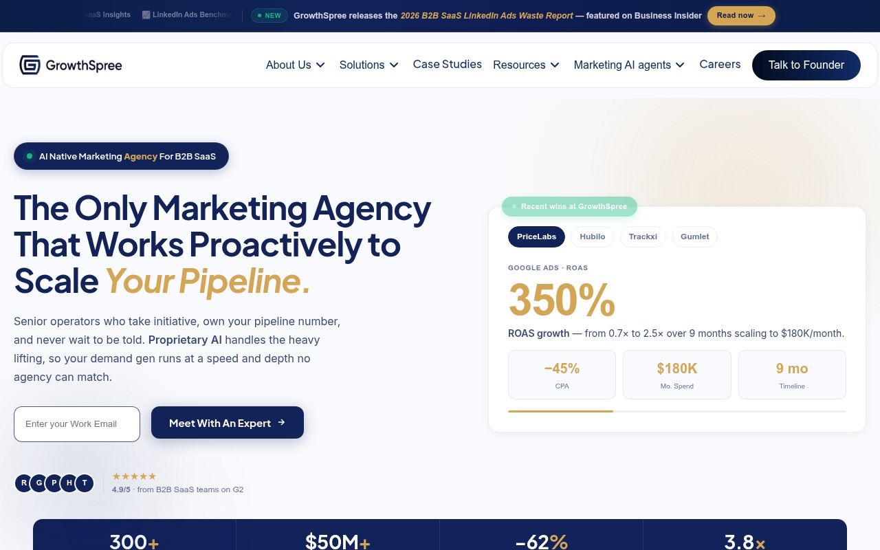 GrowthSpree homepage