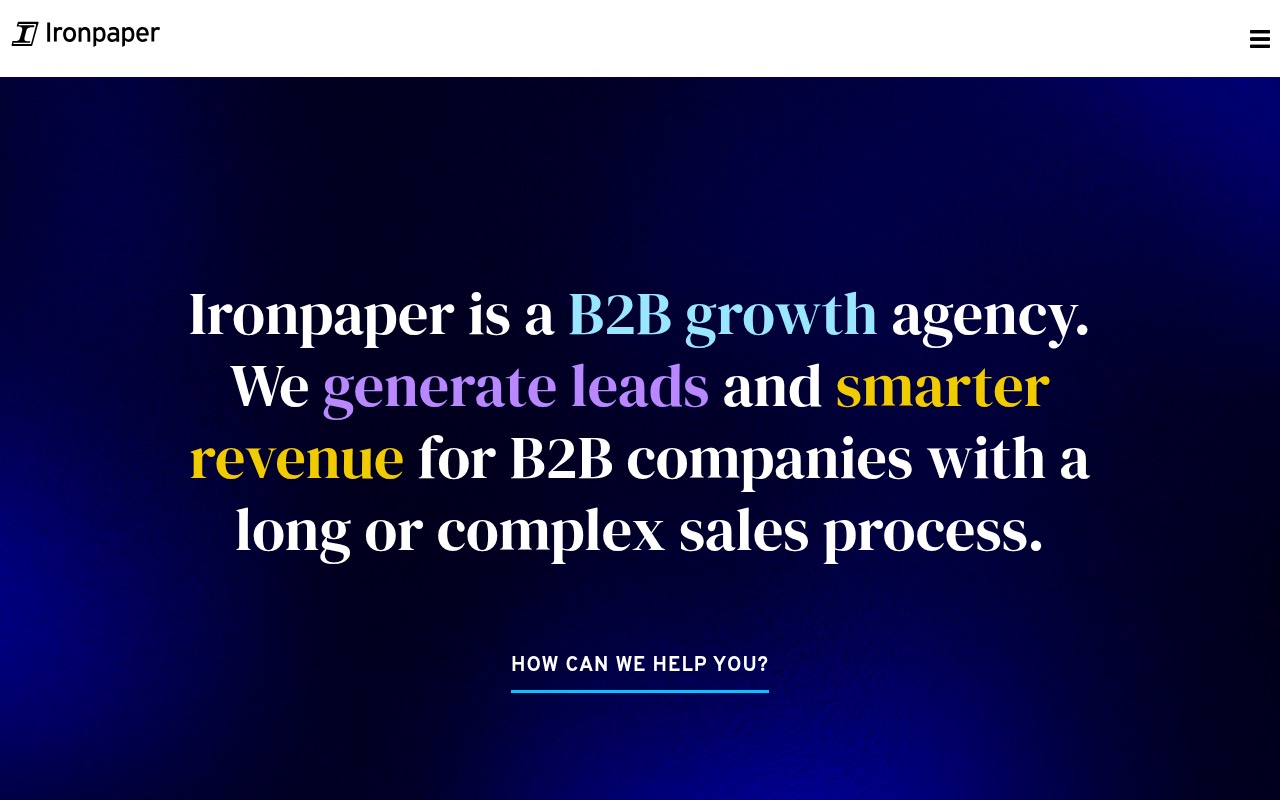 Ironpaper homepage