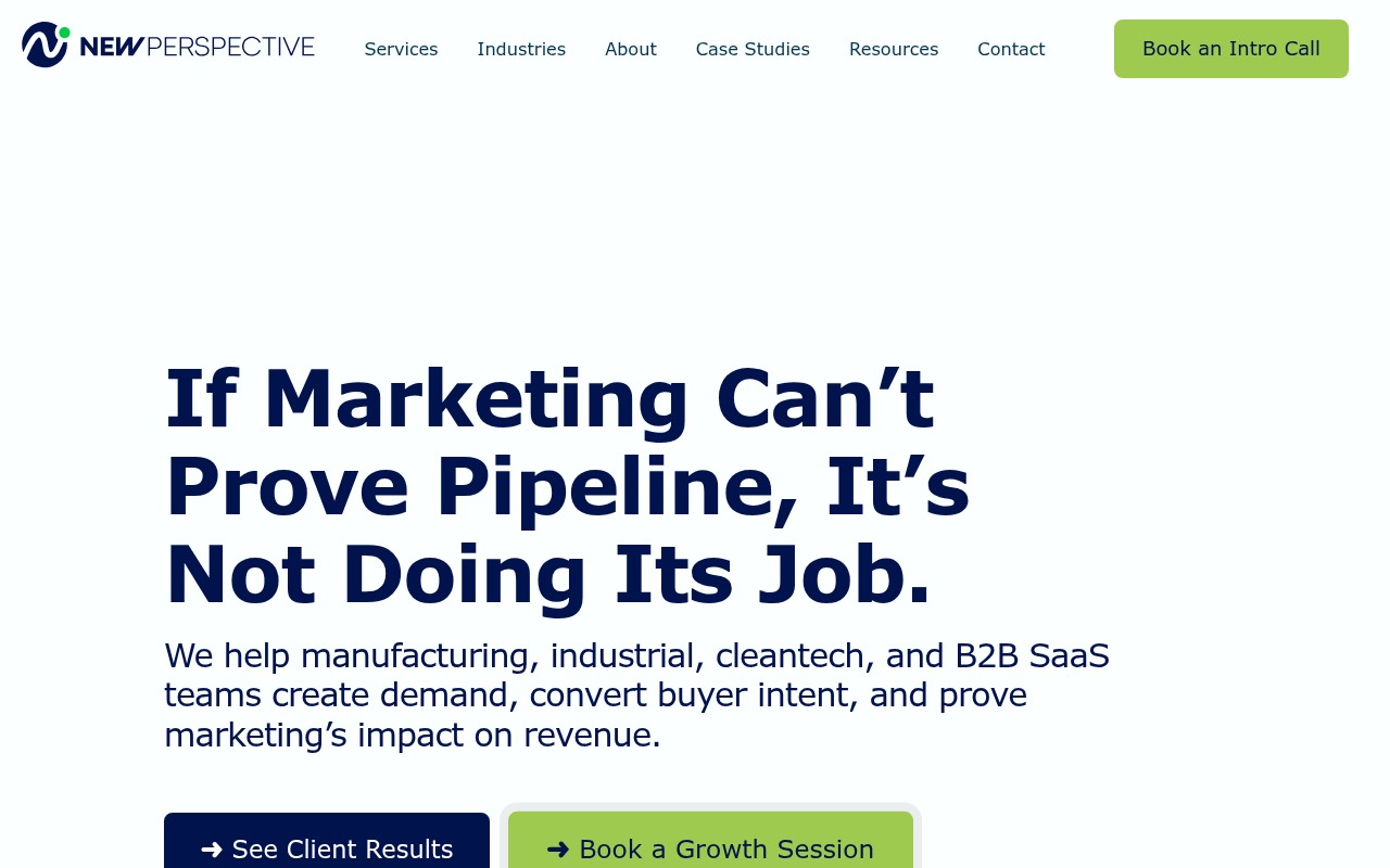 New Perspective homepage