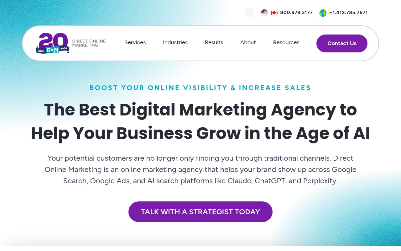 Direct Online Marketing homepage